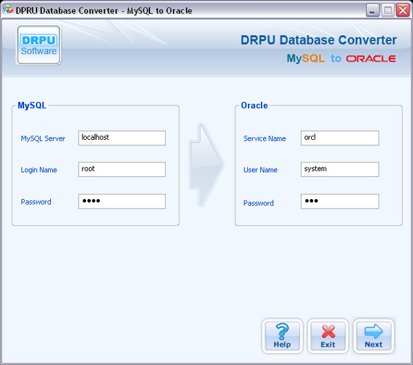 MySQL to Oracle Database Converter Software Step 1