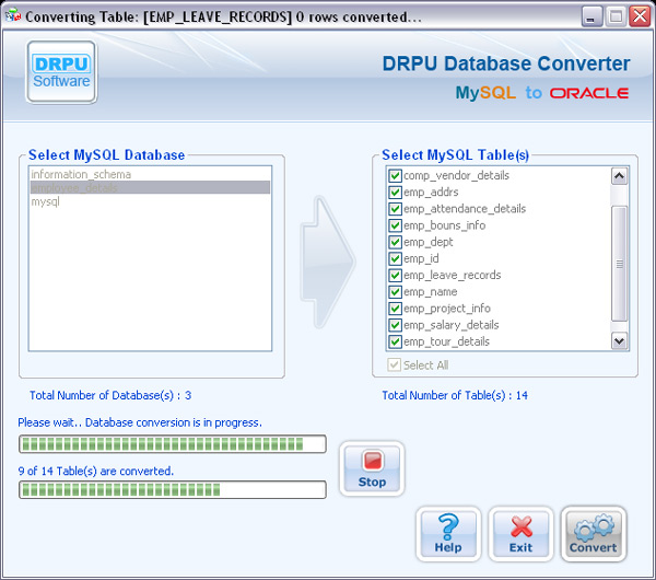 MySQL to Oracle Database Converter Software Step 3