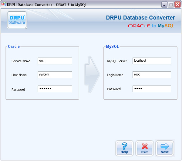 Oracle to MySQL Database Converter Software Step 1