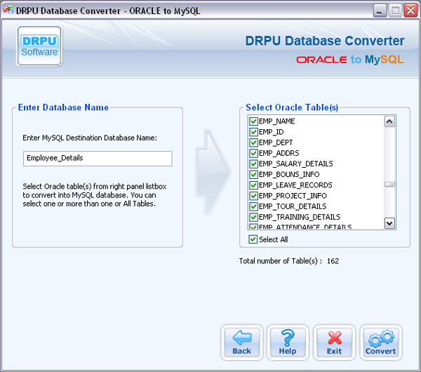 Oracle to MySQL Database Converter Software Step 2