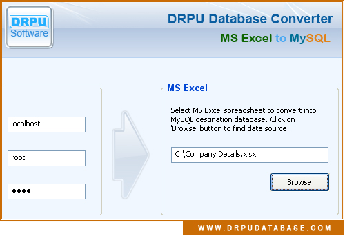 DRPU Conversion Software - MS Excel to MySQL