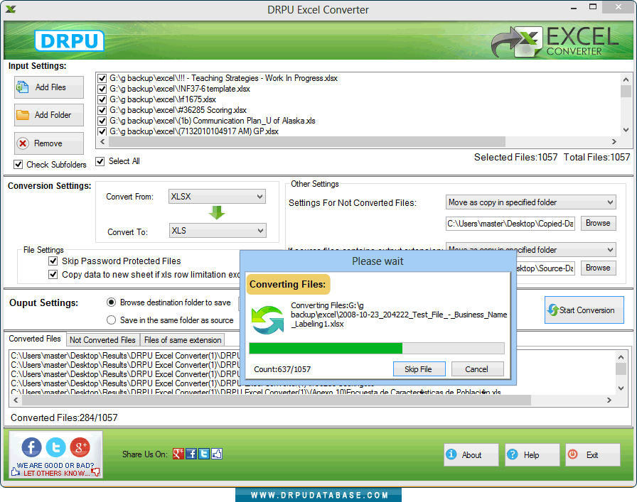 DRPU Excel Converter Software Screenshot