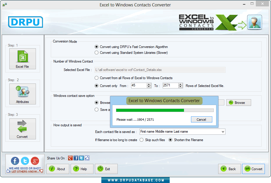 View the running status of conversion process