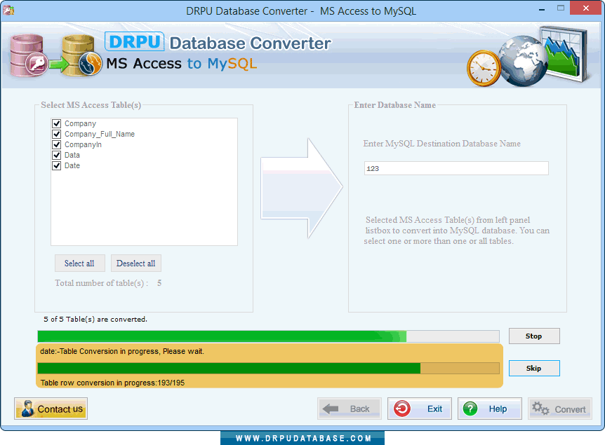 DB conversion process is going on