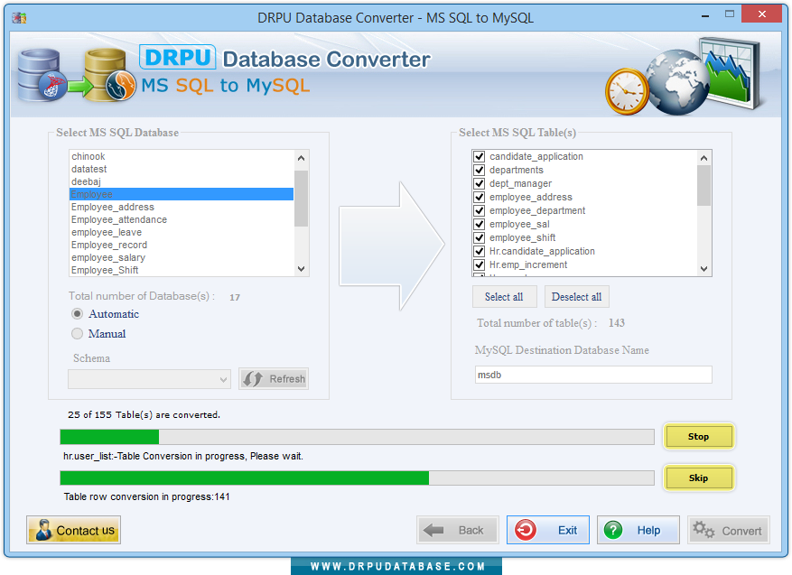 Database conversion process