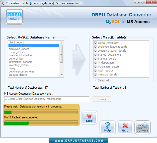 Database records conversion is going on