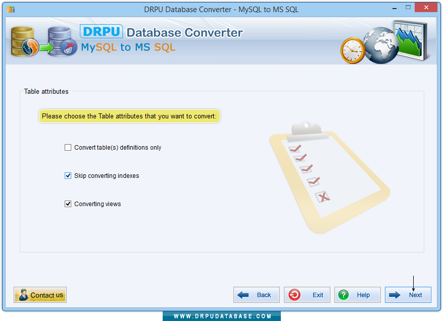 Choose MySQL table attributes