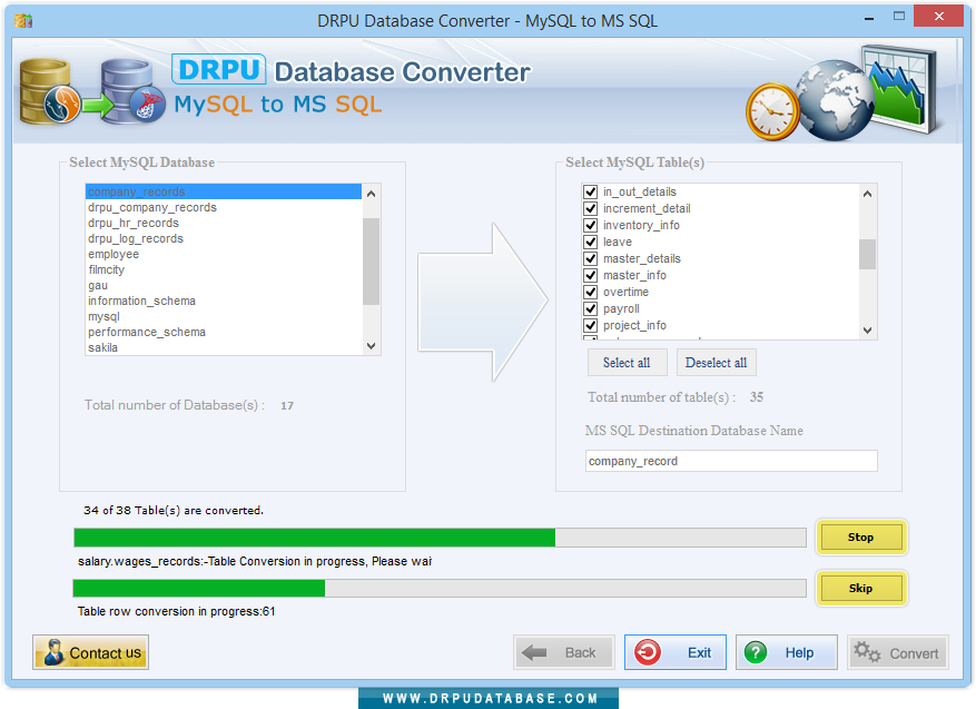 Database conversion process