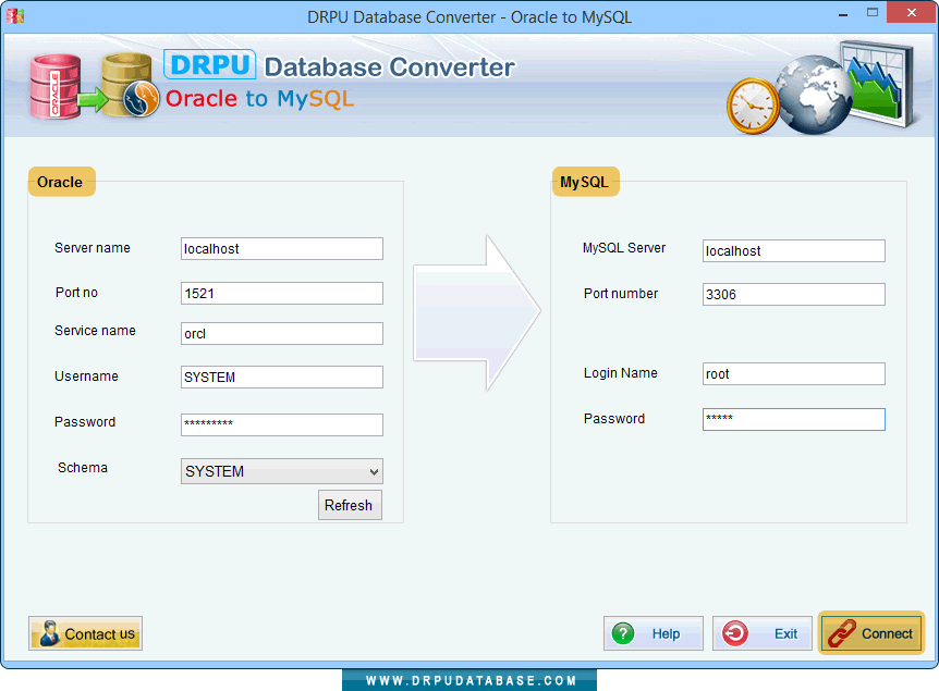 DRPU Conversion Software – Oracle to MySQL Screenshot