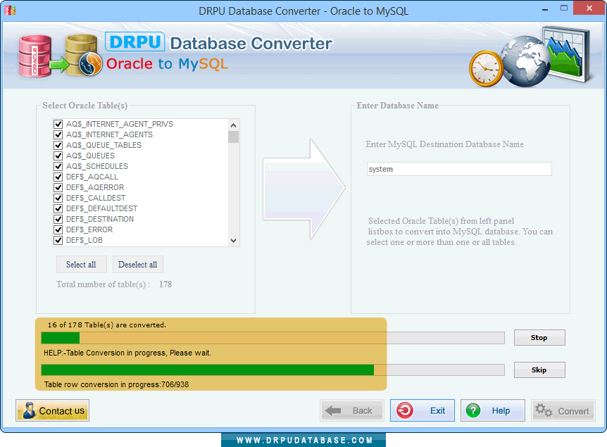 Database conversion process is going on